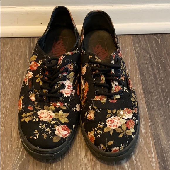 black floral print vans